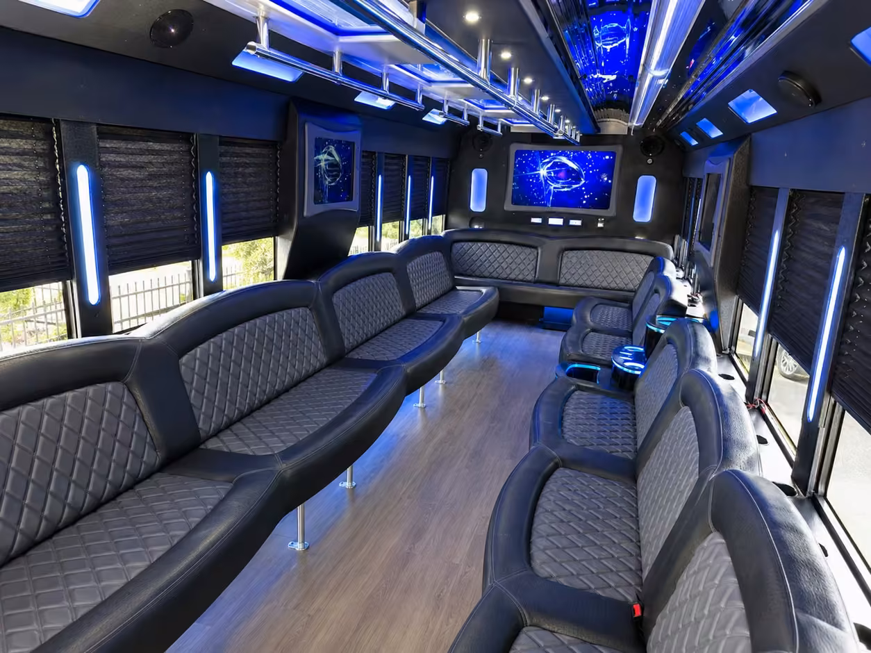 15 passenger party bus inside