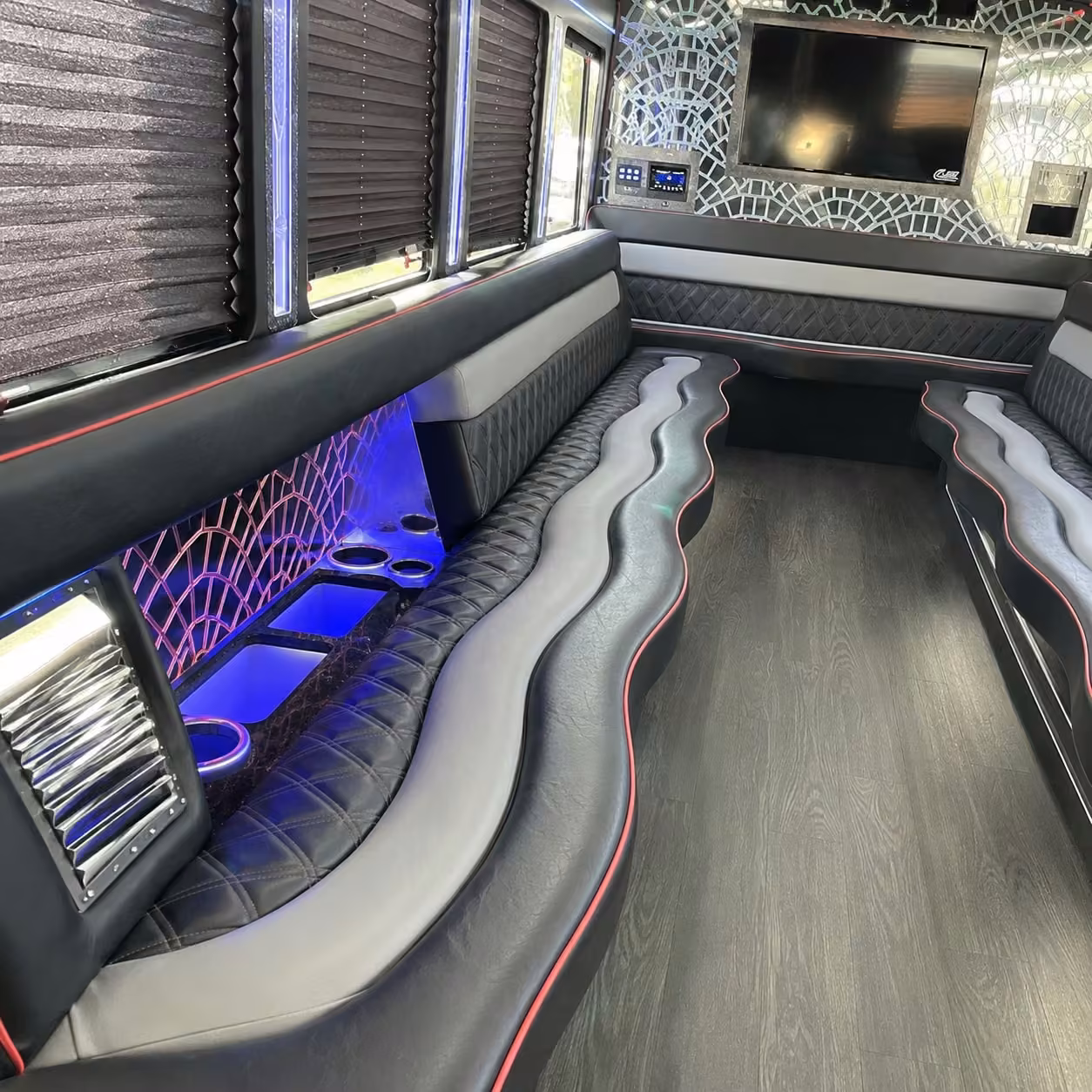20 passenger party bus interior