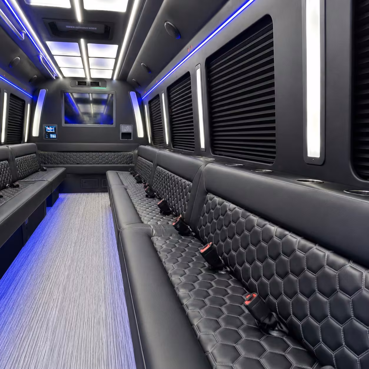 28 passenger party bus interior