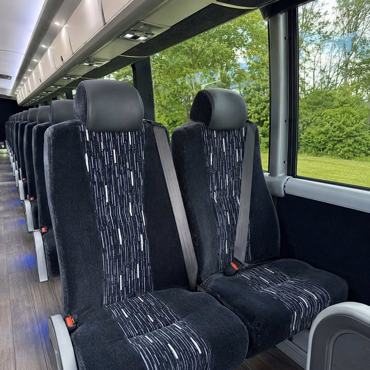 40 56 passenger charter bus interior