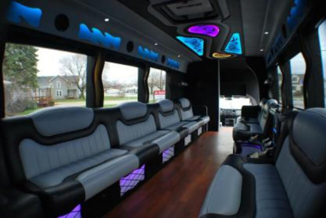20 passenger party bus Athens interior