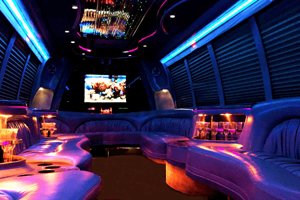 black chrysler 300 limo rental Florence interior