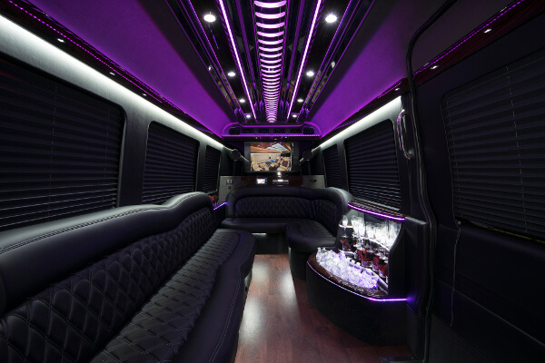 sprinter party bus Birmingham interior