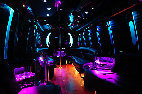 party bus rental interior